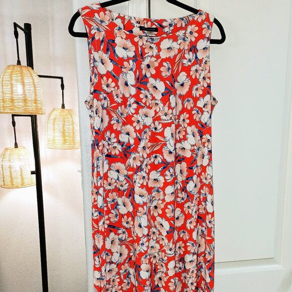 TOMMY HILFIGER Sleeveless Floral Midi Dress. Size 12 - Picture 1 of 9